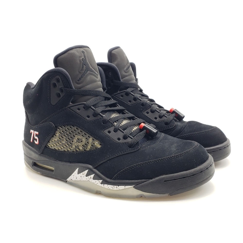 JORDAN RETRO V 5 BCFC PARIS SAINT GERMAIN BLACK METALLIC FIRE RED SUPREME SZ 10 - Picture 5 of 10